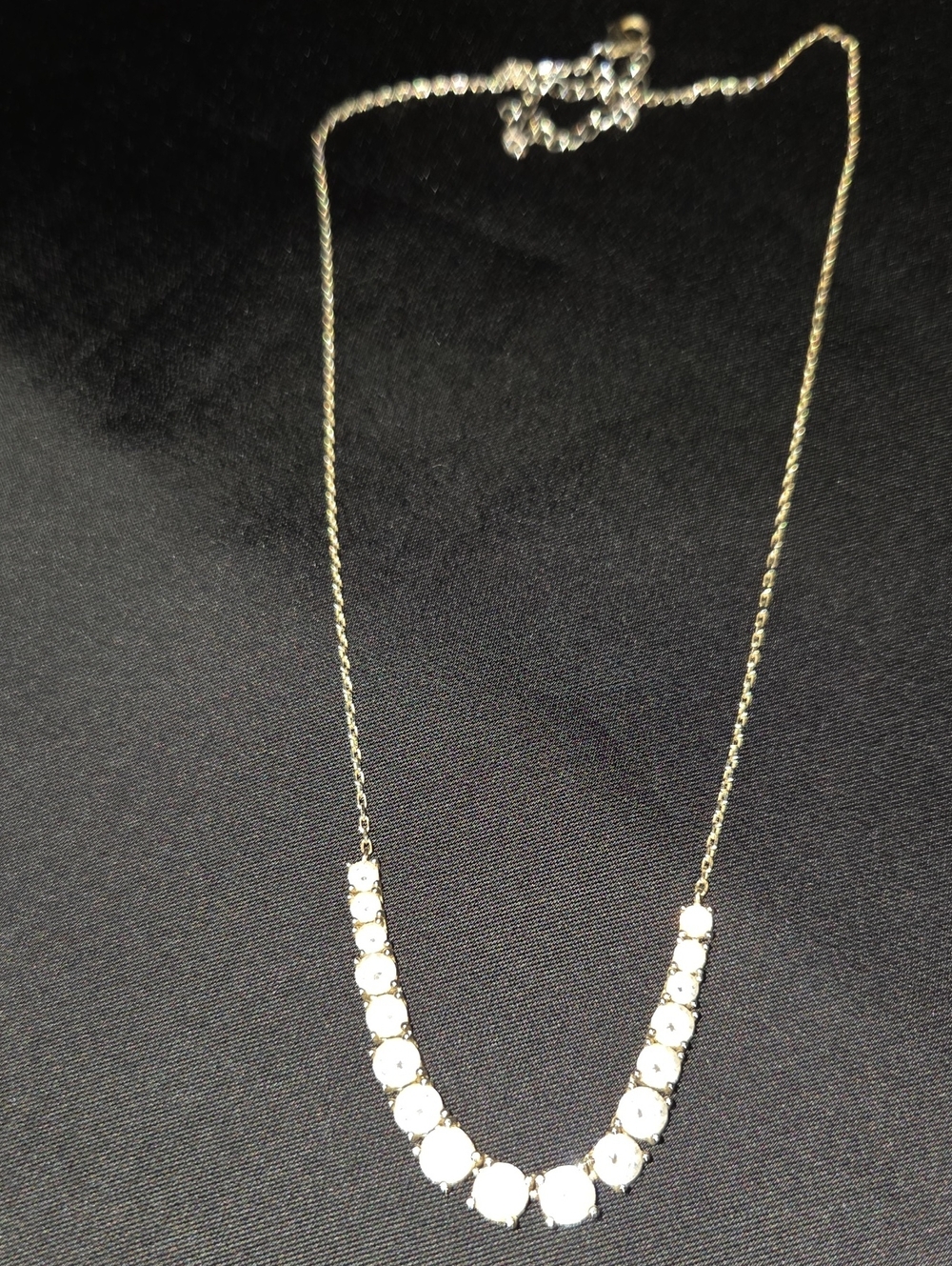 Classic Gold-Tone Crystal Necklace in White